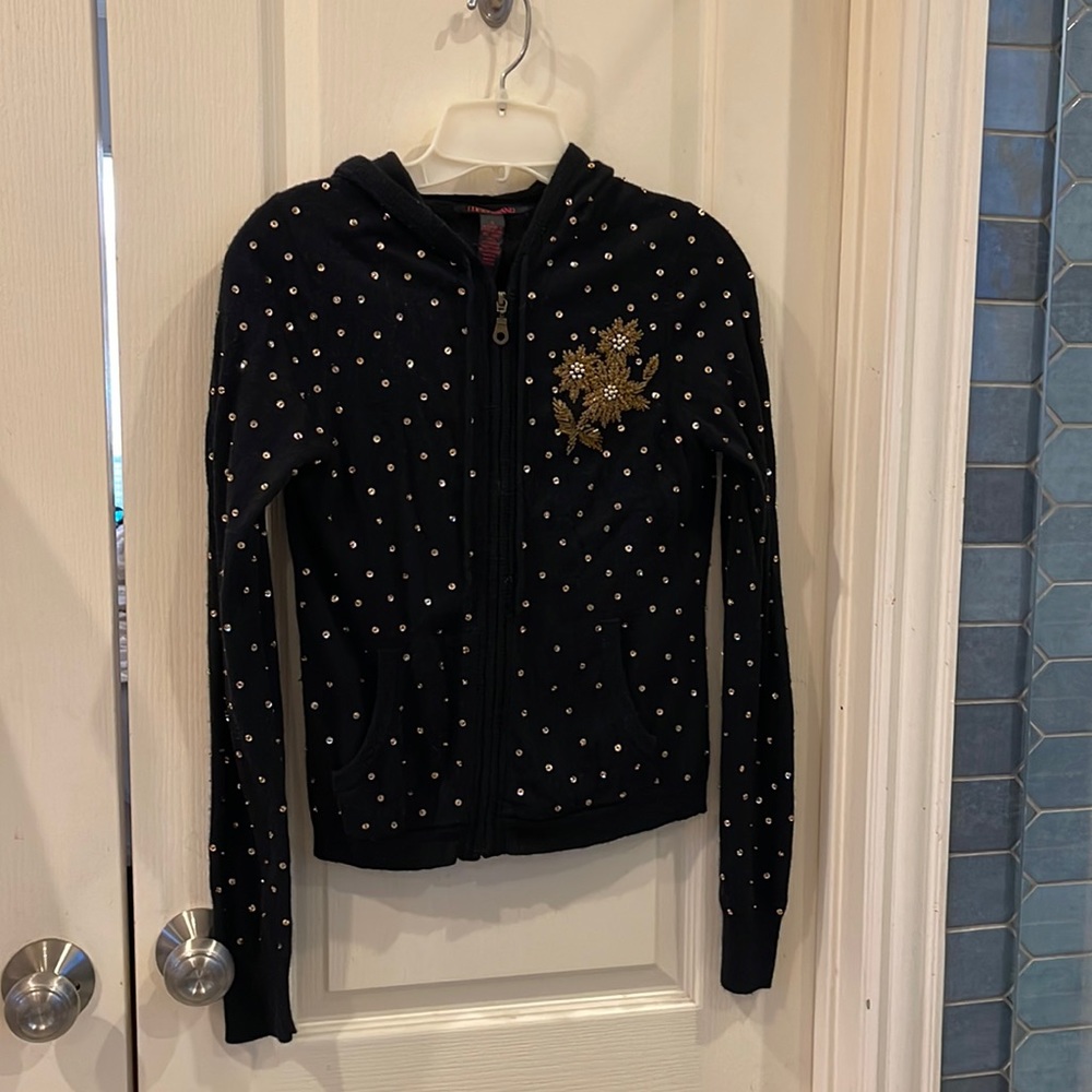 Lucky Brand beaded/sequin sweater hoodie